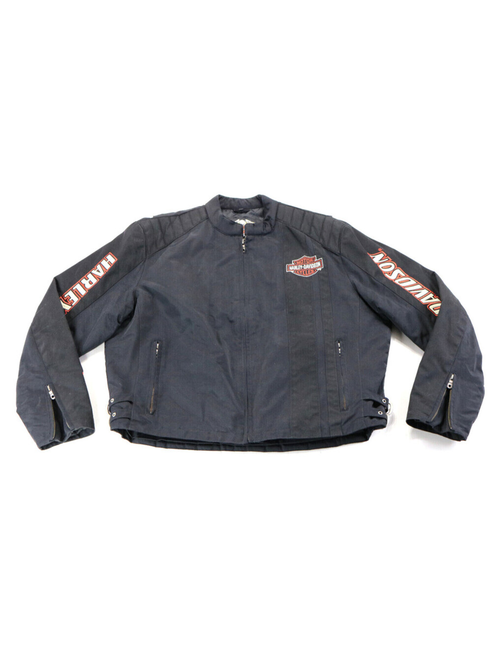 harley davidson black nylon Complete jacket XL zip water resistant bar shield
